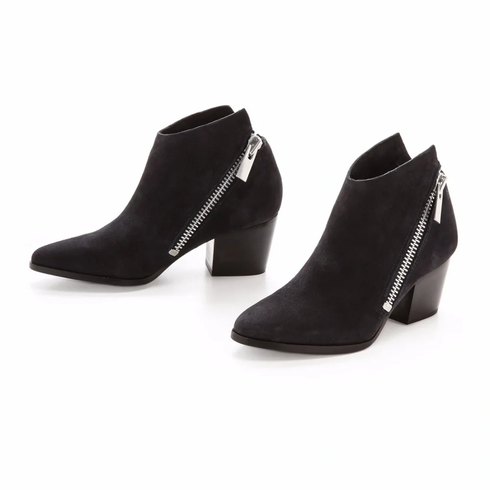 Belle by Sigerson Morrison Lara Suede‎ Zip Booties - Picture 2 of 7